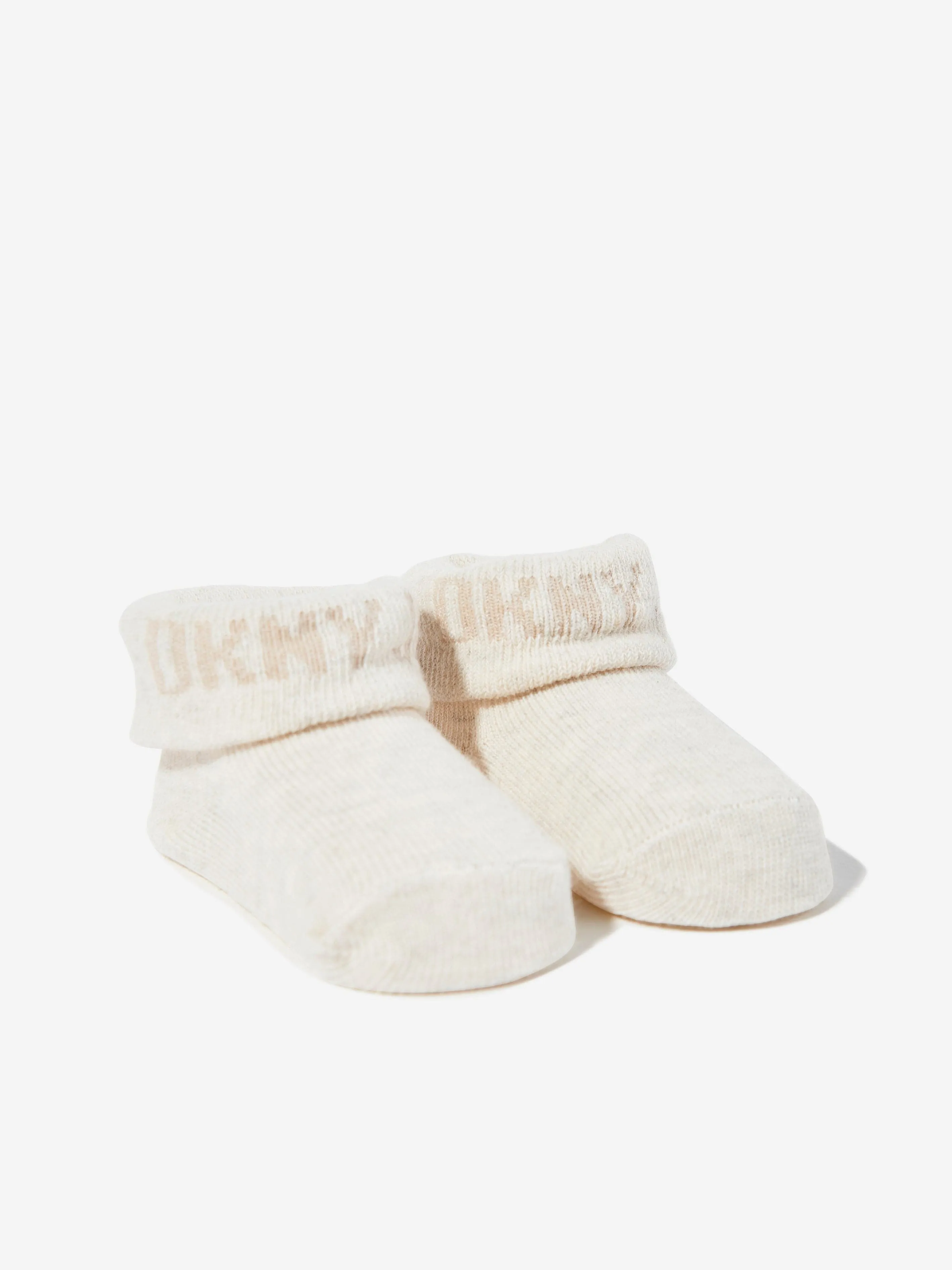 DKNY Baby Bibs and Socks Set in Beige