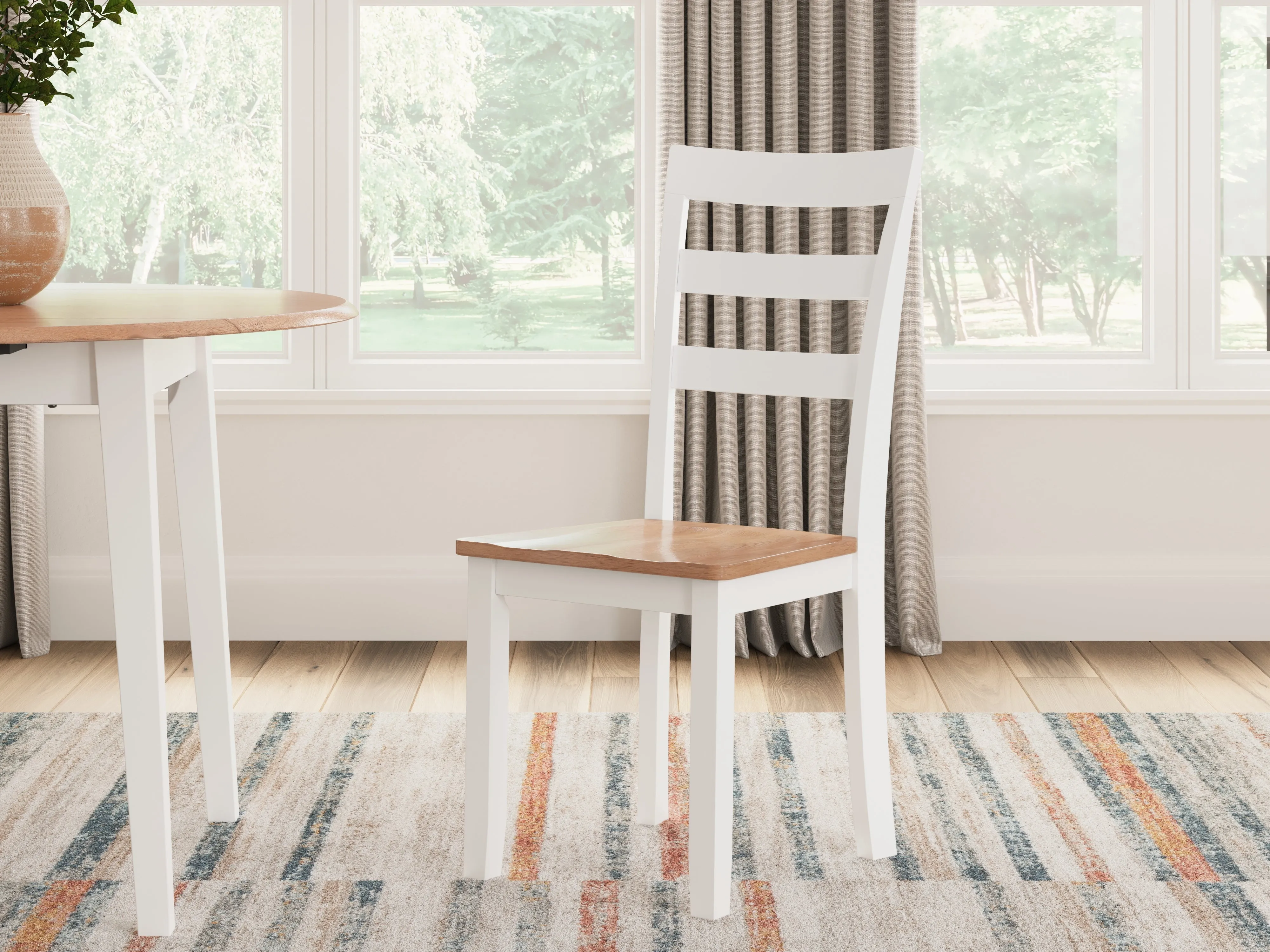 Gesthaven Dining Table and 2 Chairs in Natural/White
